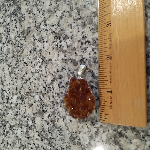Pair of Natural Citrine Quartz Crystals Pendants - Picture 5 of 7